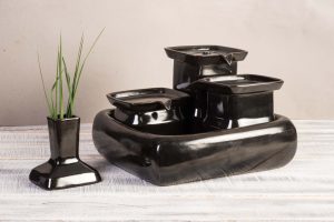 Schwarz Katzengrasvase+Katzengrasssamen+Bio Erde