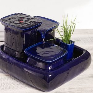 Miaustore fuente para gatos azul